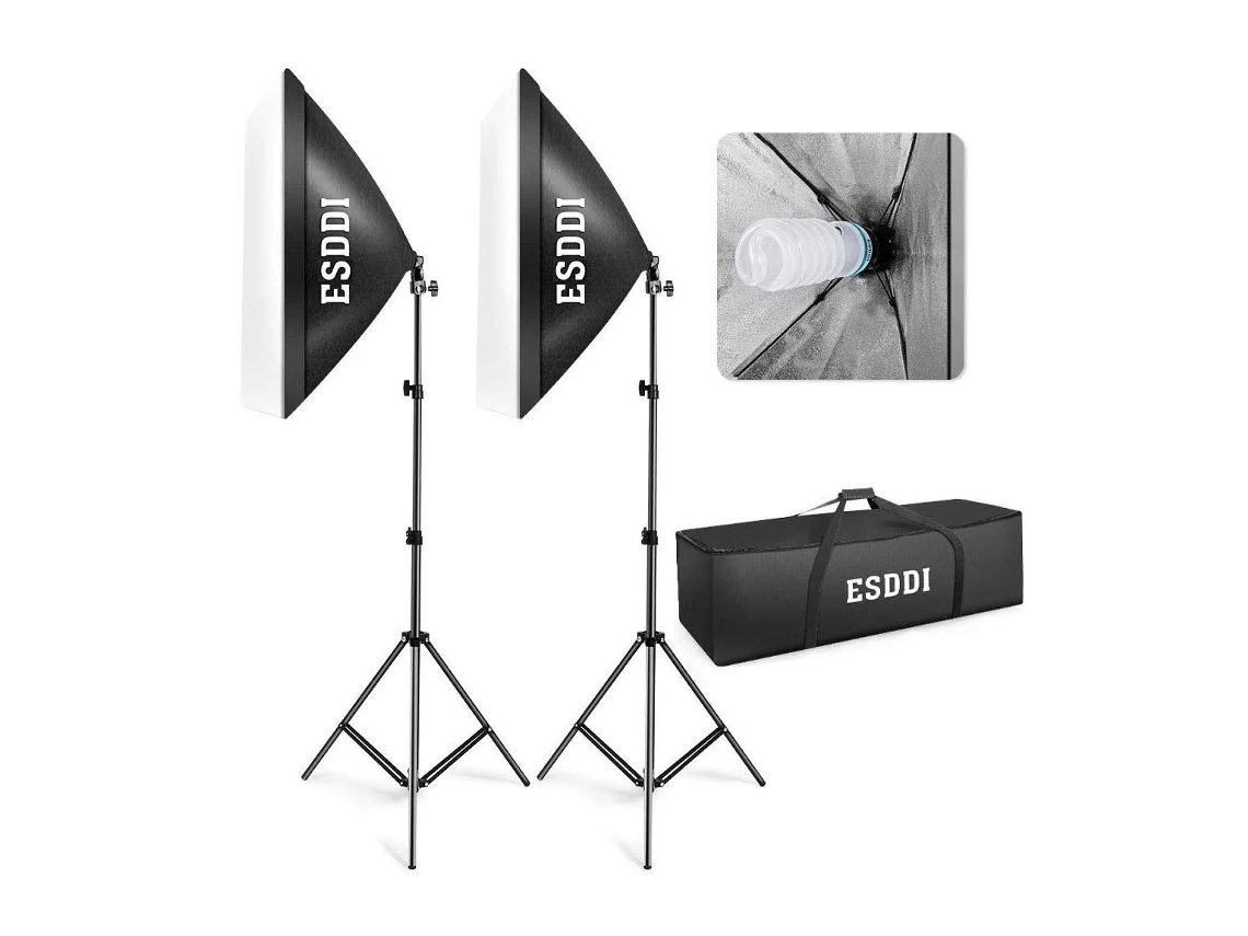 2f3eec164979838acee249cb42eb7dd841f0fc5b Kit Estudio Iluminación Fotografía Luz Continua 2 Softbox 5500K - Imagen 1