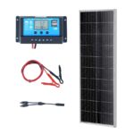 VEVOR Kit de Panel Solar Monocristalino 100 W 12 V y Controlador de Carga IP68