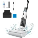 Aspiradora JONR ED12 Lite | Lava y aspira | Sistema de autolimpieza | Limpieza de bordes de 1 mm | Diseño antienredos (3,5 kg, Blanca)